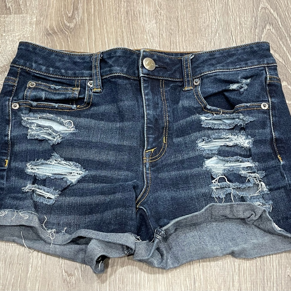 American Eagle Jean denim shorts Size 8 Hi-Rise Shortie J2